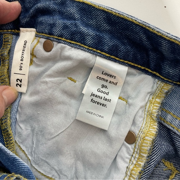 Pacsun 90s Boyfriend High Rise Two Toned Kaz Color 5-Pocket Zip Button Fly Sz 22 - Picture 16 of 16